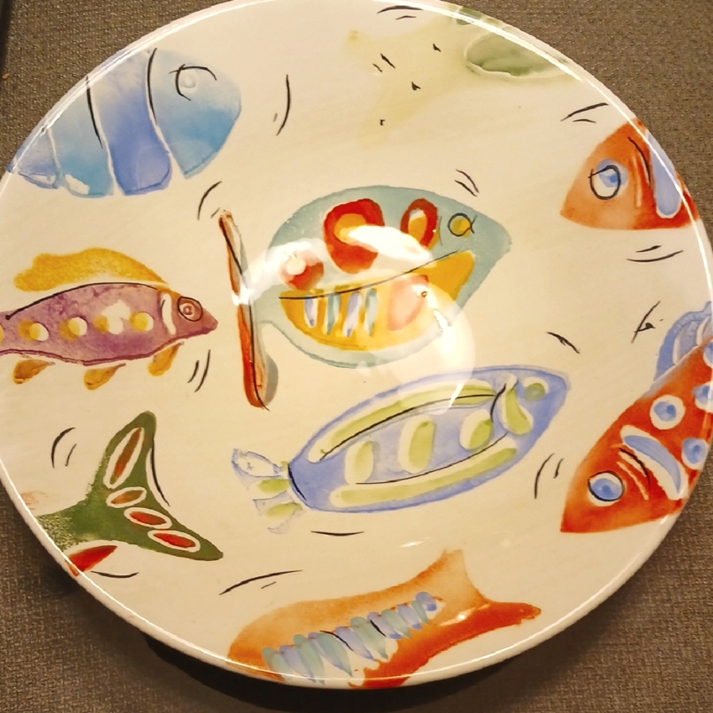 Antica Fornace Ceramiche da Tavola Fish Plate-Colorful Fish Design Ceramic Plate